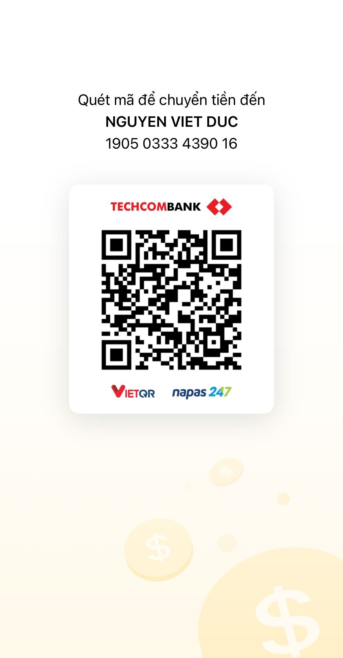 Techcombank bank QR code example